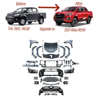1 komplet kompletov za predelavo karoserije za 2012 2013 2014 Hilux Nadgradnja na 2021 Hilux REVO Style z žarometi, rešetka pokrova odbijača